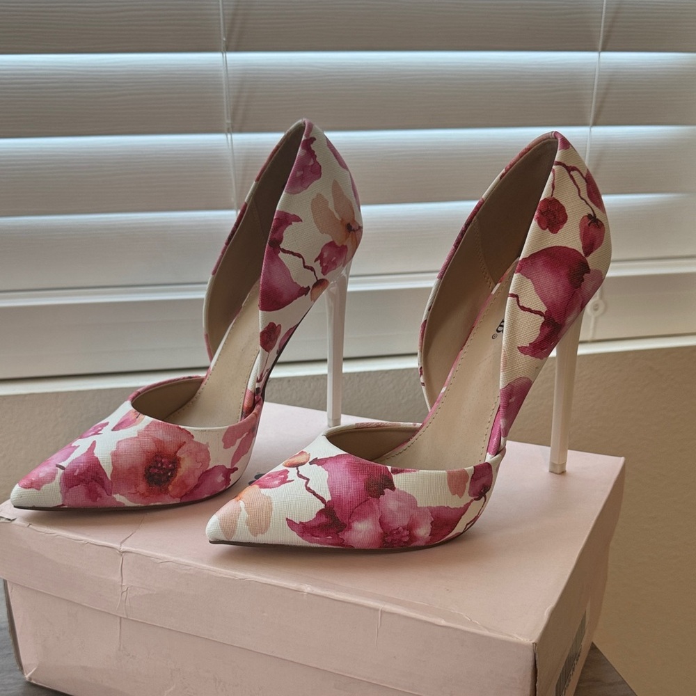 Floral Pink Stiletto Heels